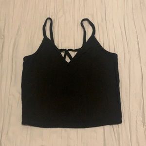 Black tillys crop top with criss cross back